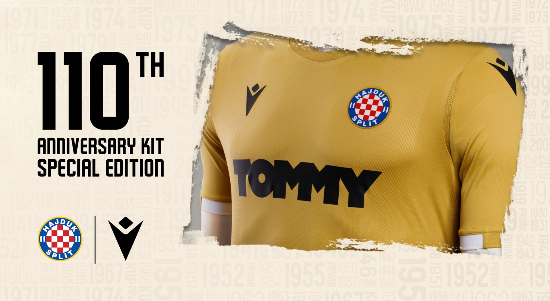 HAJDUK SPLIT: A GOLDEN SHIRT TO CELEBRATE 110 YEARS OF HISTORY